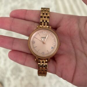 Fossil Rose Gold Watch with Pink Dial